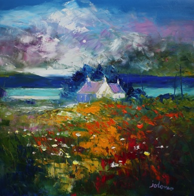 Autumn storm passing Isle of Gigha 24x24